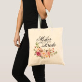Boho Floral Mother of the Bride Customizable Tote Bag (Front (Product))