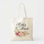 Boho Floral Mother of the Bride Customizable Tote Bag (Front)