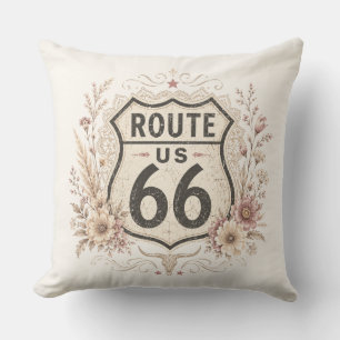 Boho Floral Mother Road Accent Throw Pillow