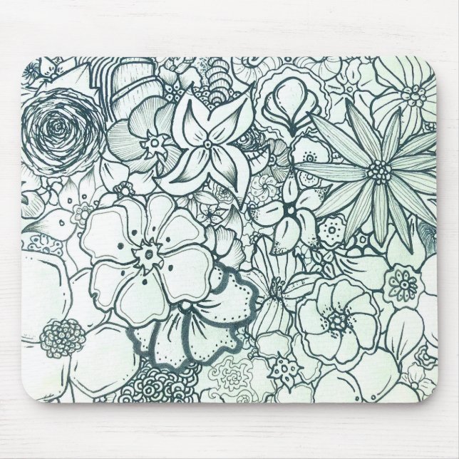 Boho Floral Mousepad (Front)