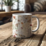 Boho Floral Mug<br><div class="desc">Boho Floral Mug. Elegant and romantic, this beautiful color palette of tan, brown, rust, terracotta, and burnt orange is the trending theme for this year's weddings. Rustic dried grass, beautiful flowers, cute butterflies, and vintage wildflowers are stunning details to add to your modern boho-chic wedding. Find matching items in the...</div>