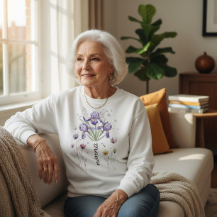 Boho Floral Nonna Purple Iris Mother’s Day Gift Sweatshirt