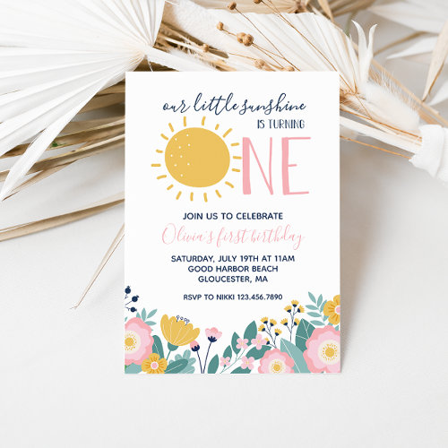 Boho Floral Our Little Sunshine 1st Birthday