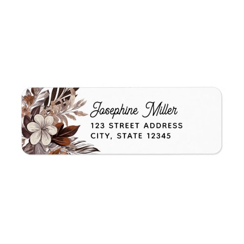 Boho Floral Pampas Terracotta Return Address Label