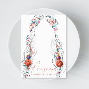 Boho Floral Pastel Wavy Hair Earrings Display Card