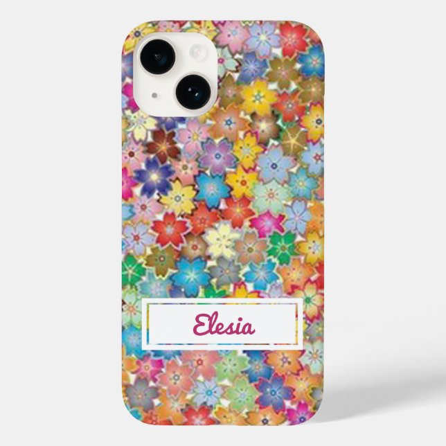 Boho Floral Pattern Custom Case-Mate iPhone Case (Back)