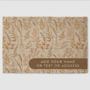 Boho Floral Pattern Custom Coir Fiber Doormat