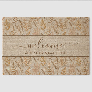 Boho Floral Pattern Custom Coir Fiber Doormat