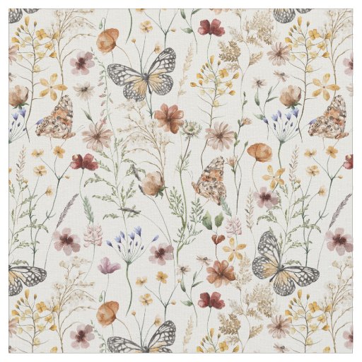 Boho Floral Pattern  Fabric