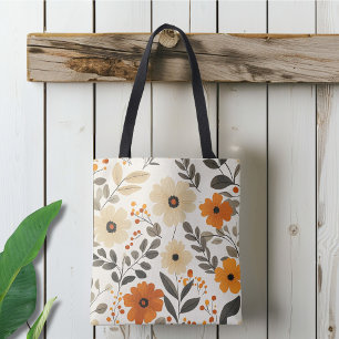 Boho Floral Pattern Tote Bag