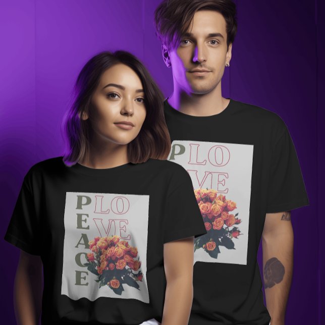 Boho Floral Peace Love - Retro 70s Flower Harmony T-Shirt (Creator Uploaded)