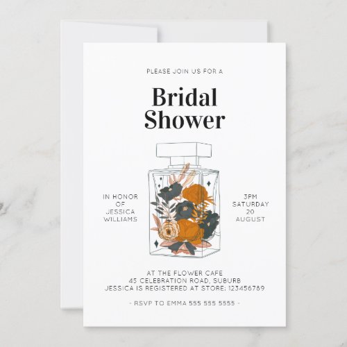 Boho Floral Perfume Brunch Bridal Shower  Invitation