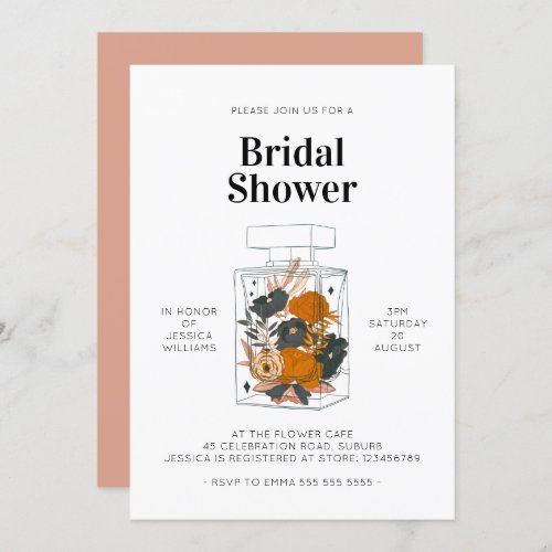 Boho Floral Perfume Brunch Bridal Shower Invitation
