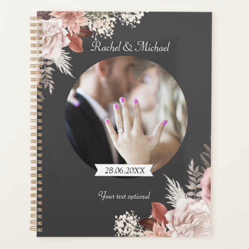 Boho Floral Personalisierbar Foto Hochzeit Planner