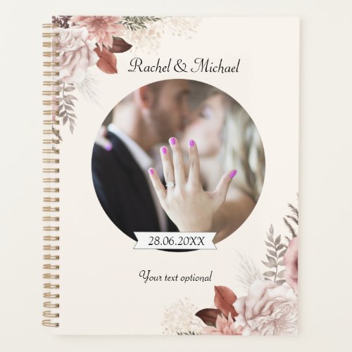 Boho Floral Personalisierbar Foto Hochzeit Planner