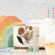 Boho Floral Personalized Candle | Earthy Terracott