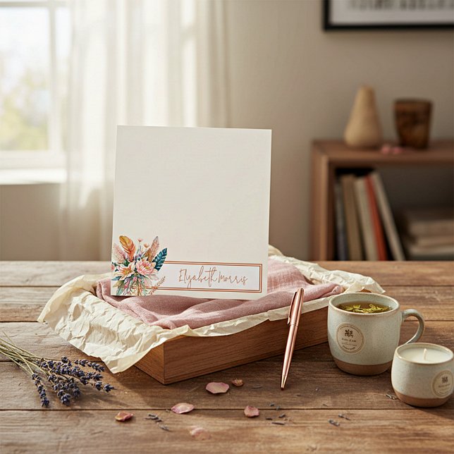 Boho floral personalized notepad (Creator Uploaded)