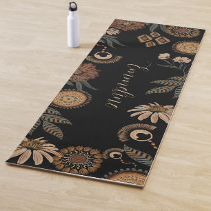 Boho Floral Personalized Yoga Mat
