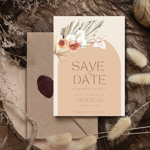 Boho Floral Photo Fall Wedding Save The Date