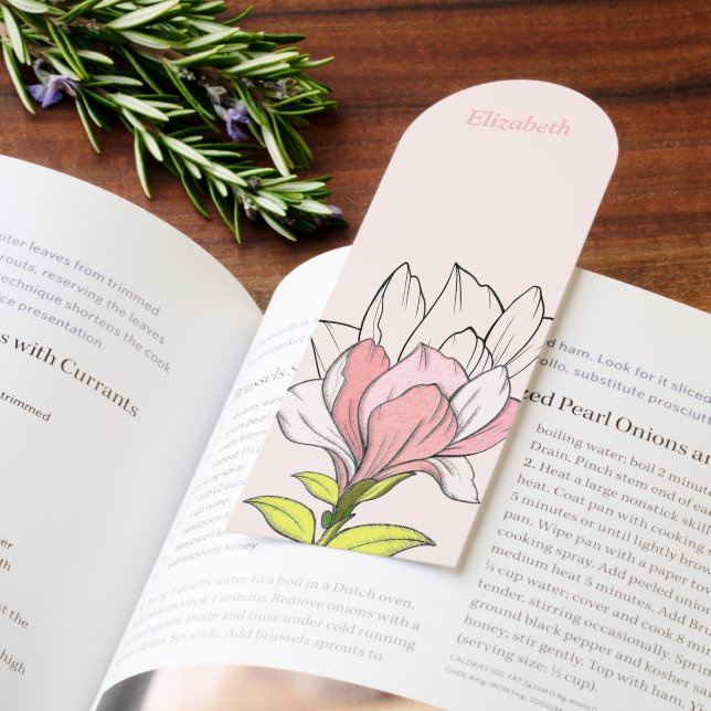 Boho Floral Pink Monogram Bookmarks (Book)