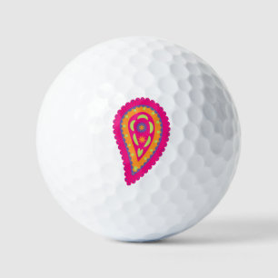Boho Floral Pink Motif Golf Balls