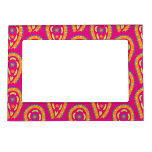 Boho Floral Pink Motif Magnetic Frame