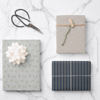 Boho Floral Print Wrapping Paper Sheets