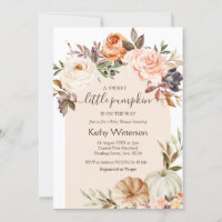 Boho Floral Pumpkin Baby Shower Invitation