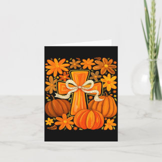 Boho Floral Pumpkin Cross Fall Jesus Christian Fai Card