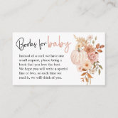 Boho Floral Pumpkin Fall Baby Shower Diaper Raffle Enclosure Card
