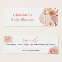 Boho Floral Pumpkin Fall Baby Shower Diaper Raffle