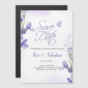 Boho Floral & Purple Wedding Invitation