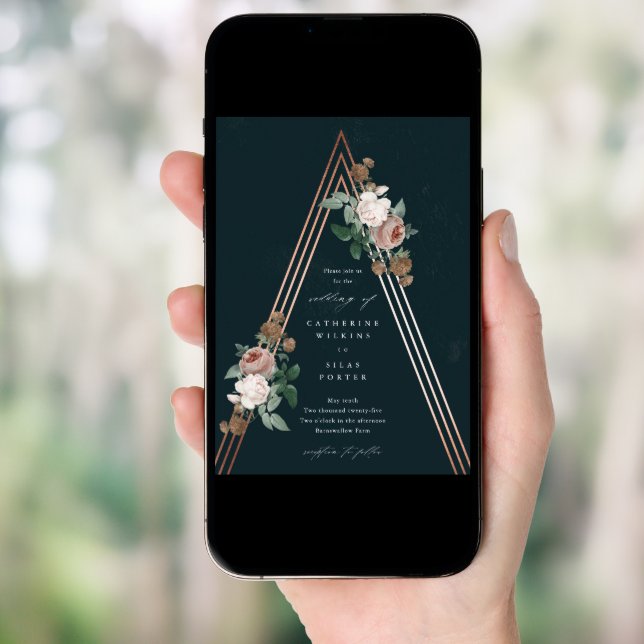 Discover Boho Floral Pyramid Wedding Invitation