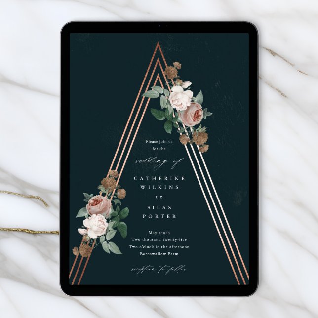 Discover Boho Floral Pyramid Wedding Invitation