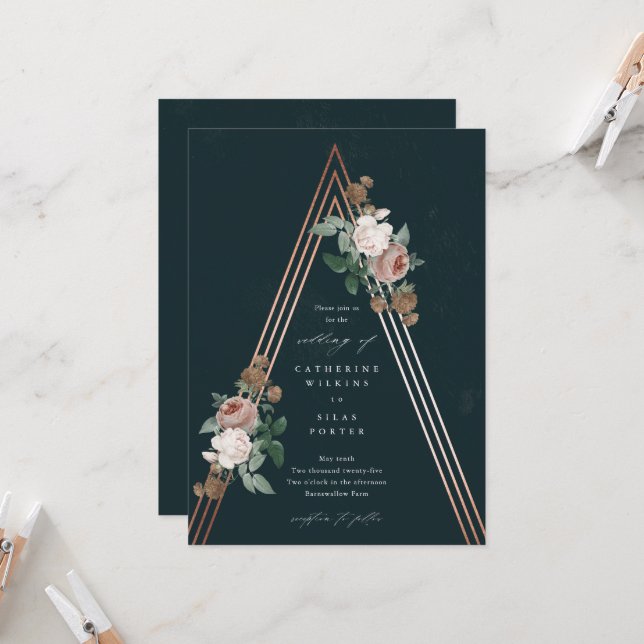 Discover Boho Floral Pyramid Wedding Invitation