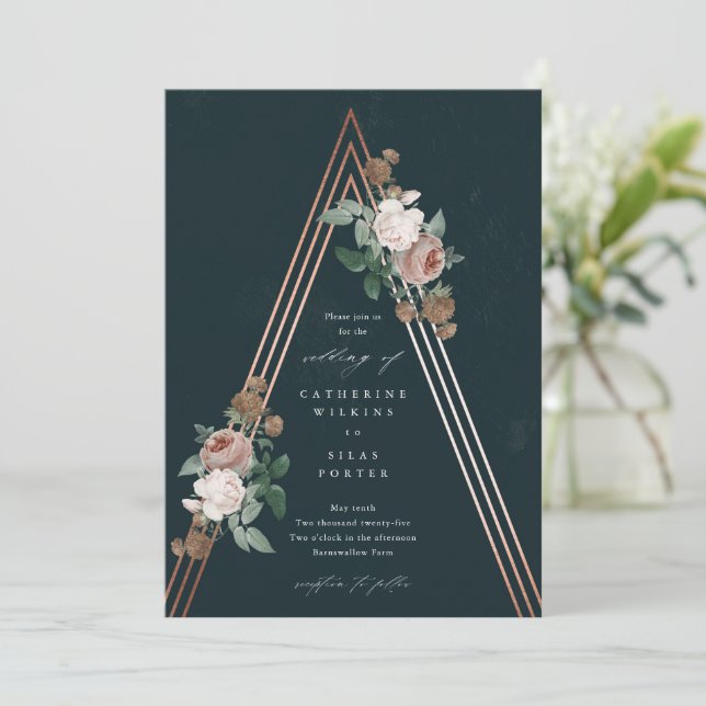 Discover Boho Floral Pyramid Wedding Invitation