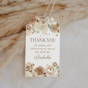 Boho Floral Quinceanera Thank You Favor Gift Tags