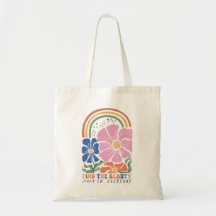 Boho Floral Quotes Tote Bag