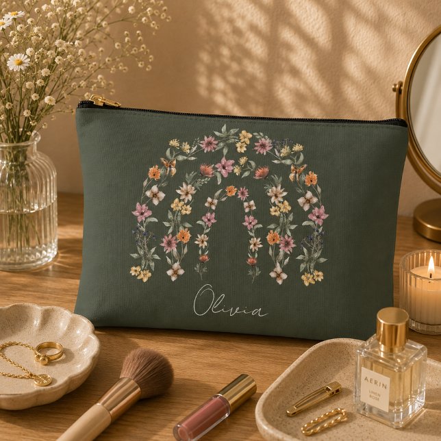 Boho Floral Rainbow Accessory Pouch (Creator Uploaded)