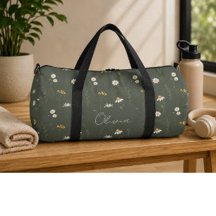 Boho Floral Rainbow Duffle Bag