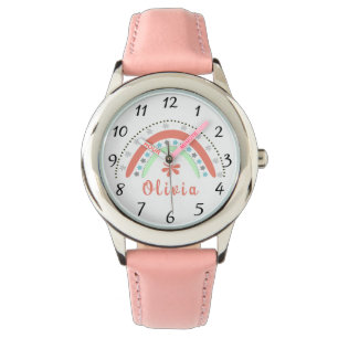 Boho Floral Rainbow With Personalized Name Watch