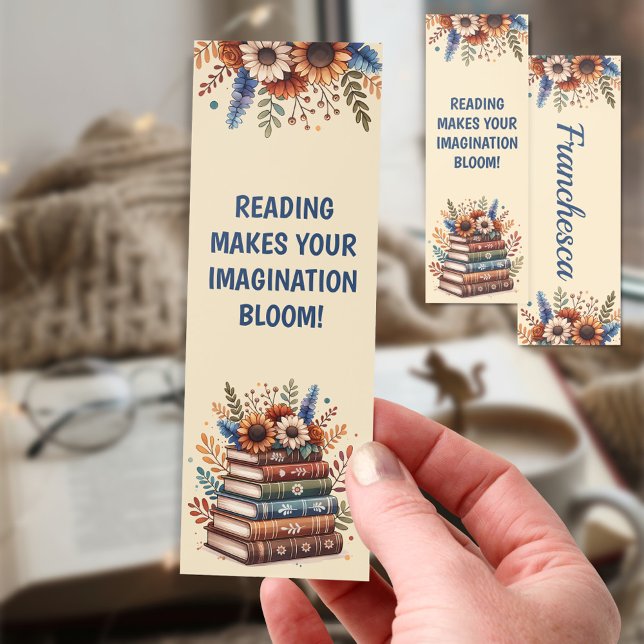 Boho Floral Reading Custom Name Bookmarks (Creator Uploaded)