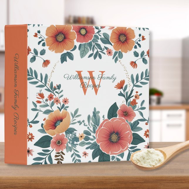 Boho Floral Recipe  3 Ring Binder (Creator Uploaded)