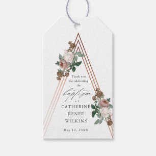 Boho Floral Religious Baptism & Christening Gift Tags
