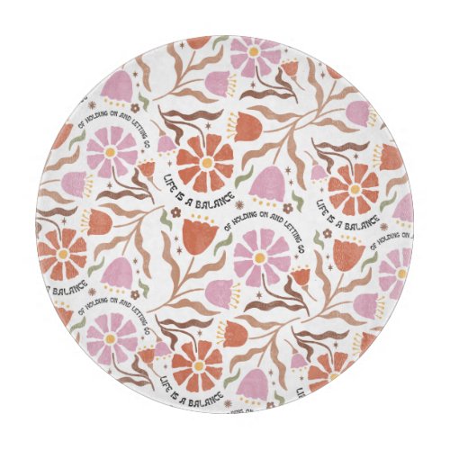 Boho Floral Retro Kitchen Cutting Board