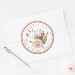 Boho Floral Return Address Envelope Seals