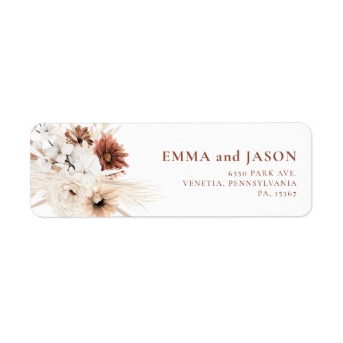 Boho Floral Return Address Label