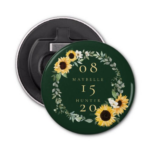 Boho Floral Rose Photo Circle Pink Save The Date Bottle Opener