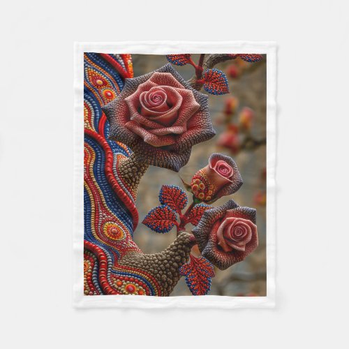 Boho Floral Roses Blanket
