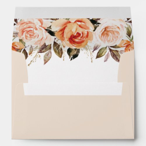 Boho Floral Rustic Fall Wedding Envelope